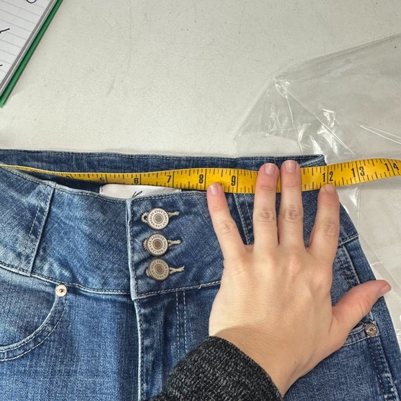 Kancan Miranda Ultra High Rise Flare Jeans Frayed Denim Size 3/25 Bell bottoms - Picture 12 of 16